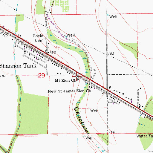 Topographic Map of Mount Zion Church, AR