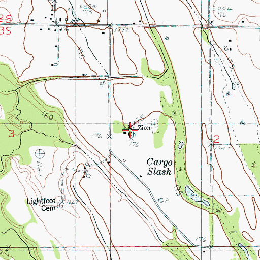 Topographic Map of Mount Zion Church, AR