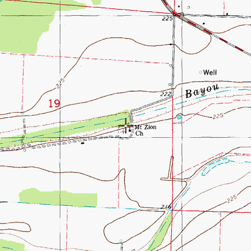 Topographic Map of Mount Zion Church, AR