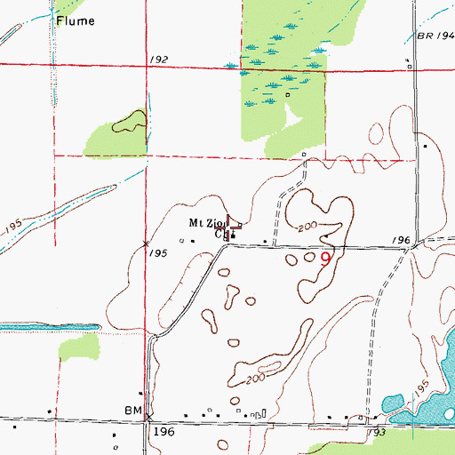 Topographic Map of Mount Zion Church, AR
