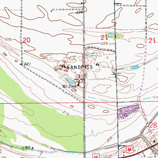 Topographic Map of Mount Zion Church, AR