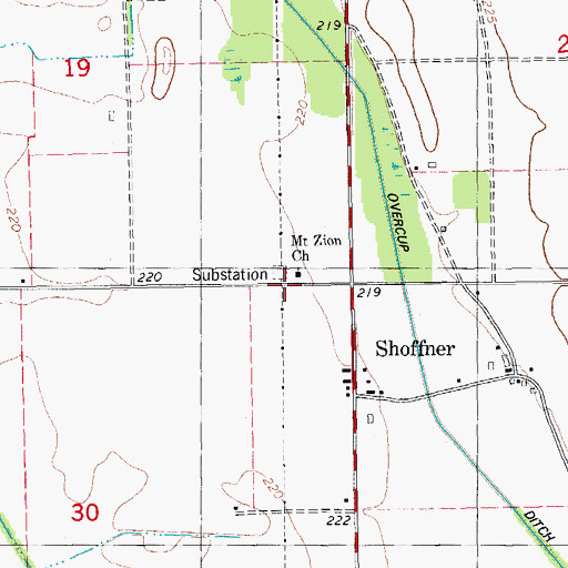 Topographic Map of Mount Zion Church, AR