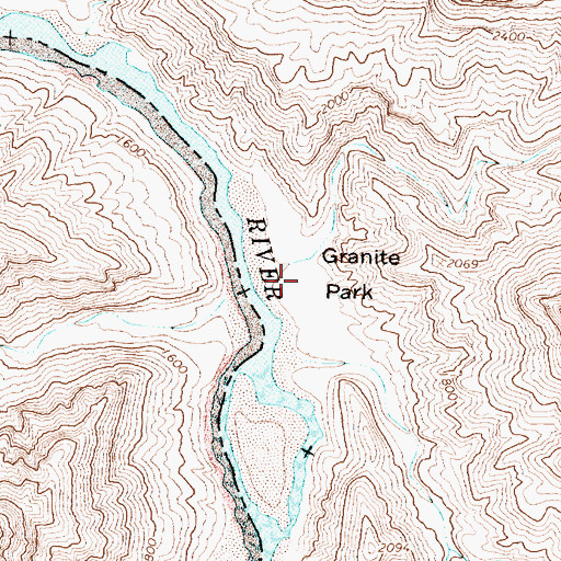 Topographic Map of Granite Park, AZ
