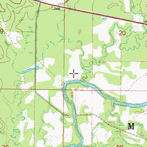 Topographic Map of Mud Creek, AR