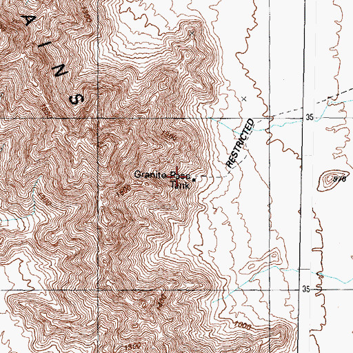 Topographic Map of Granite Pass Tank, AZ