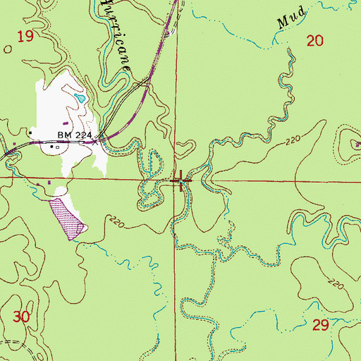 Topographic Map of Mud Creek, AR