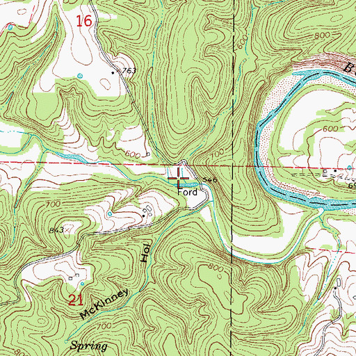 Topographic Map of Mud Hollow, AR