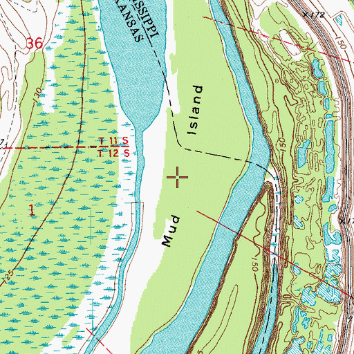 Topographic Map of Mud Island, AR