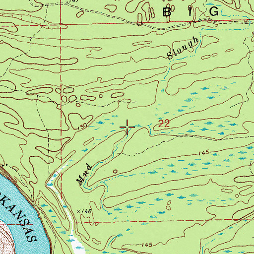 Topographic Map of Mud Slough, AR