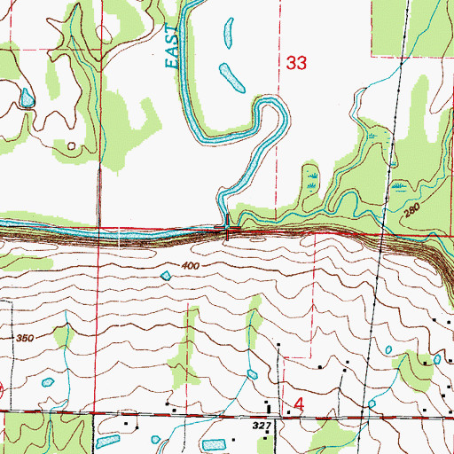 Topographic Map of Muddy Bayou, AR