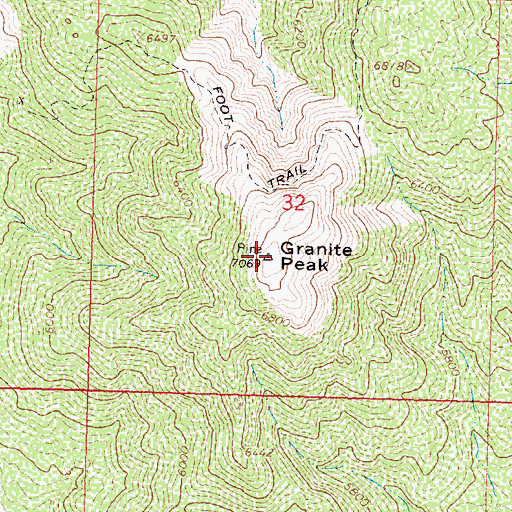 Topographic Map of Granite Peak, AZ
