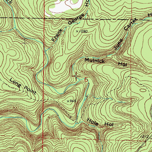 Topographic Map of Muinick Hollow, AR