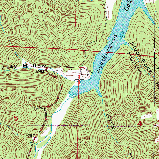 Topographic Map of Mulladay Hollow, AR