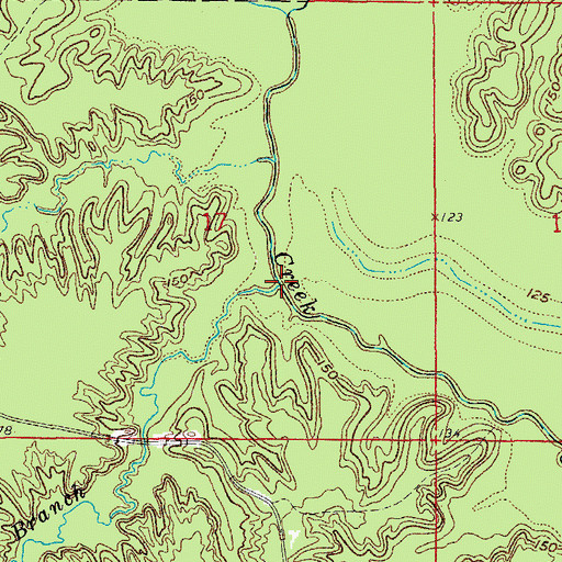 Topographic Map of Mullis Branch, AR