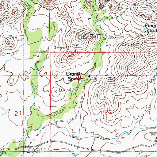Topographic Map of Granite Spring, AZ