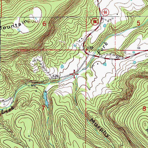 Topographic Map of Murphy Hollow, AR