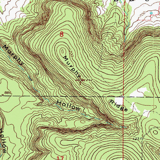 Topographic Map of Murphy Ridge, AR
