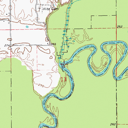 Topographic Map of Murray Creek, AR