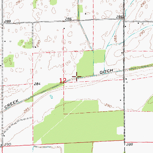 Topographic Map of Murray Creek Ditch, AR