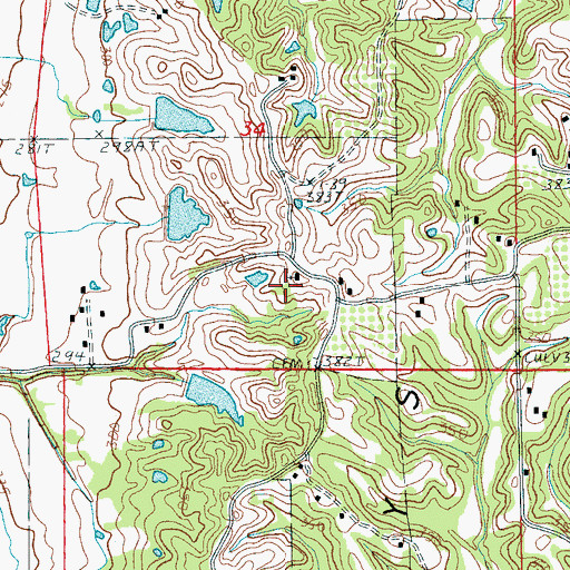 Topographic Map of Myres Chapel, AR