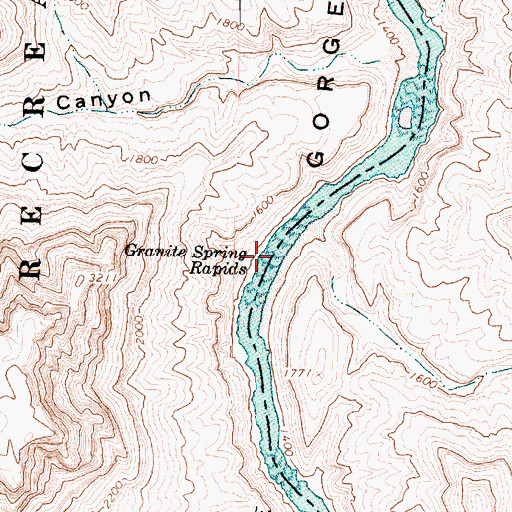 Topographic Map of Granite Spring Rapids, AZ