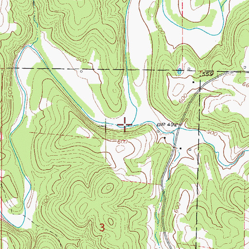 Topographic Map of Nasty Creek, AR