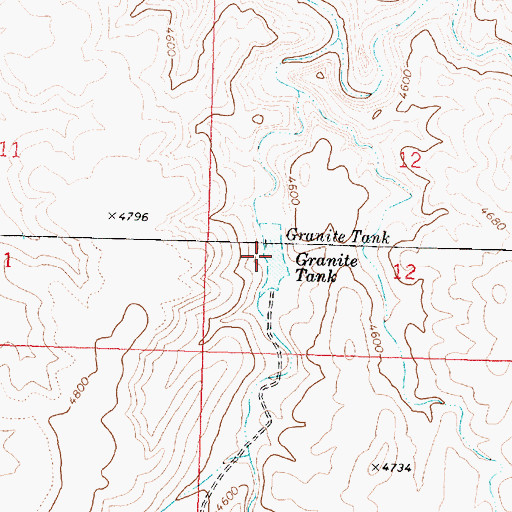Topographic Map of Granite Tank, AZ