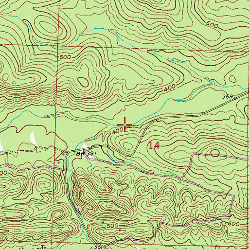 Topographic Map of Neal Creek, AR