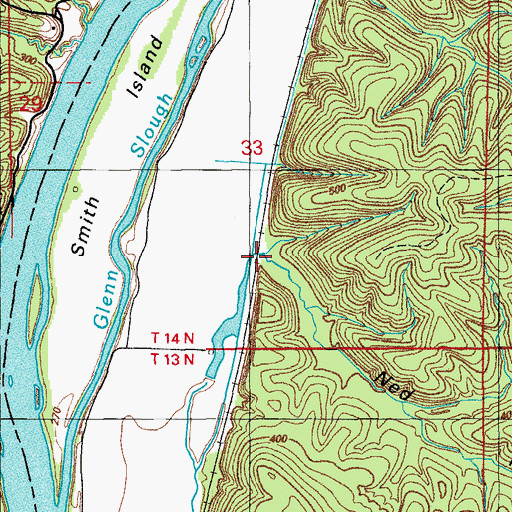 Topographic Map of Ned Hollow, AR