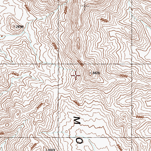 Topographic Map of Granite Wash Mountains, AZ