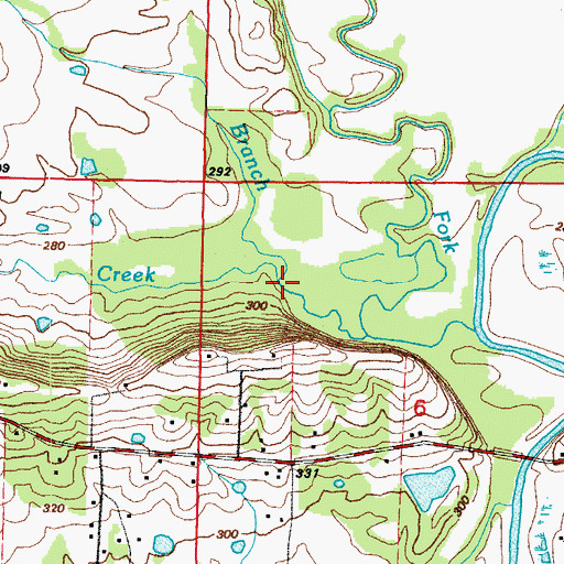 Topographic Map of Needs Creek, AR