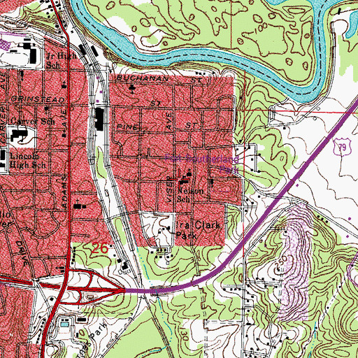 Topographic Map of Nelson School, AR