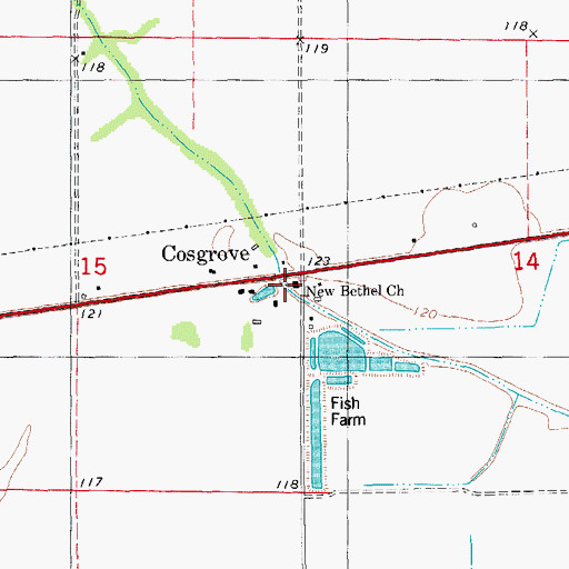 Topographic Map of New Bethel Church, AR