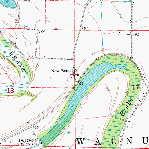 Topographic Map of New Bethel Church, AR