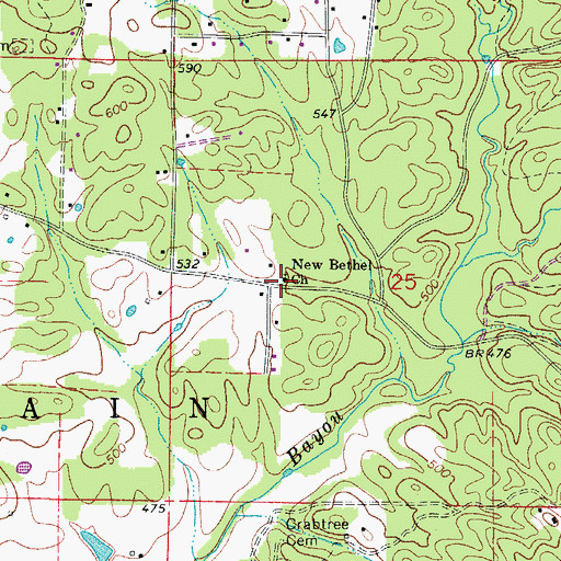Topographic Map of New Bethel Church, AR