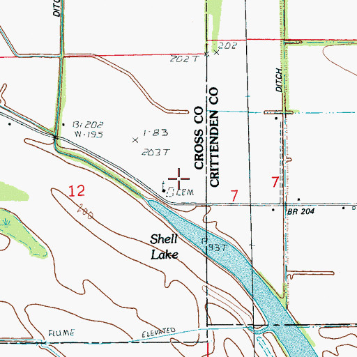 Topographic Map of New Bethel Church, AR