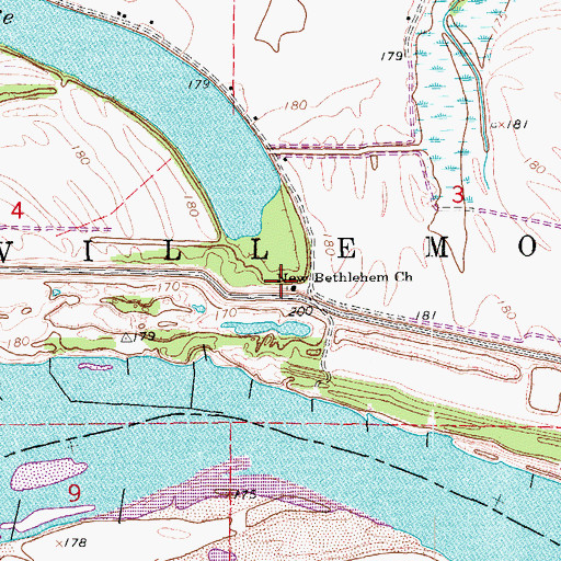 Topographic Map of New Bethlehem Church, AR