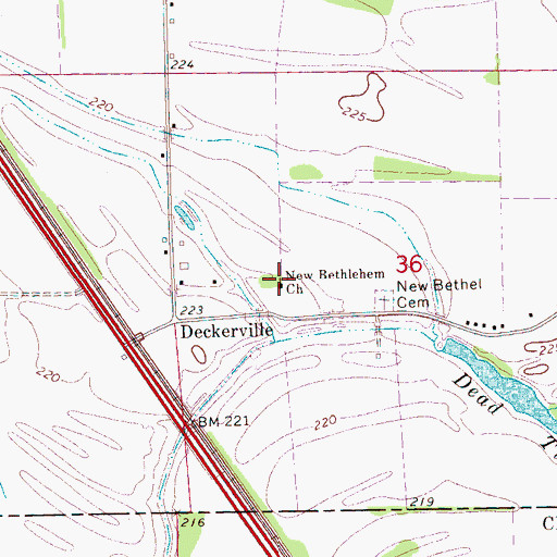 Topographic Map of New Bethlehem Church, AR