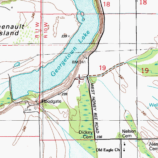Topographic Map of New Eagle Church, AR