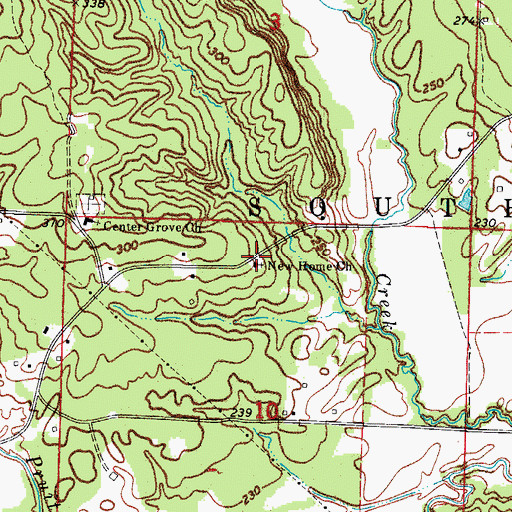 Topographic Map of New Home Church, AR