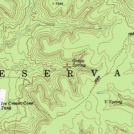 Topographic Map of Grape Spring, AZ