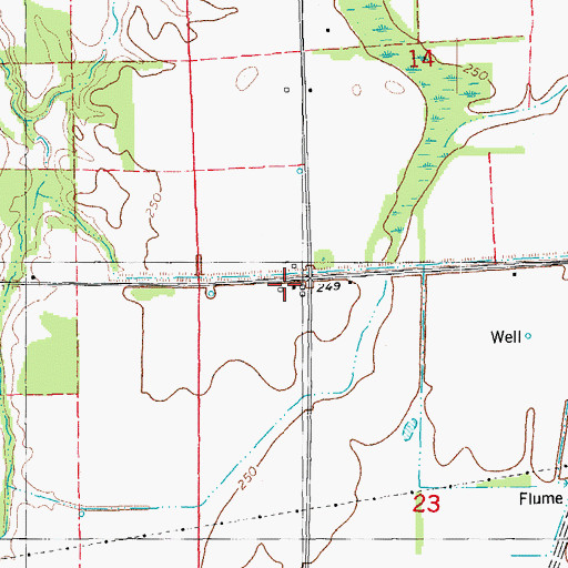 Topographic Map of New Home School, AR