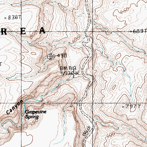 Topographic Map of Grapevine Canyon, AZ