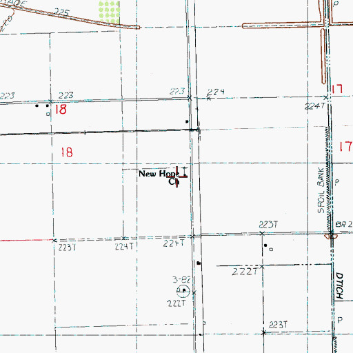 Topographic Map of New Hope Church, AR