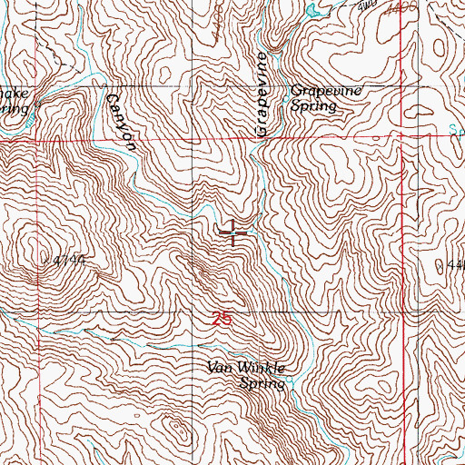 Topographic Map of Grapevine Canyon, AZ