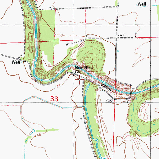 Topographic Map of New Hope School, AR