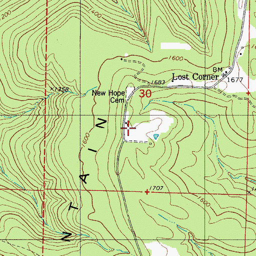 Topographic Map of New Hope School, AR