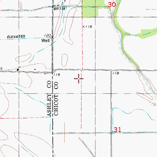 Topographic Map of New Liberty Church, AR