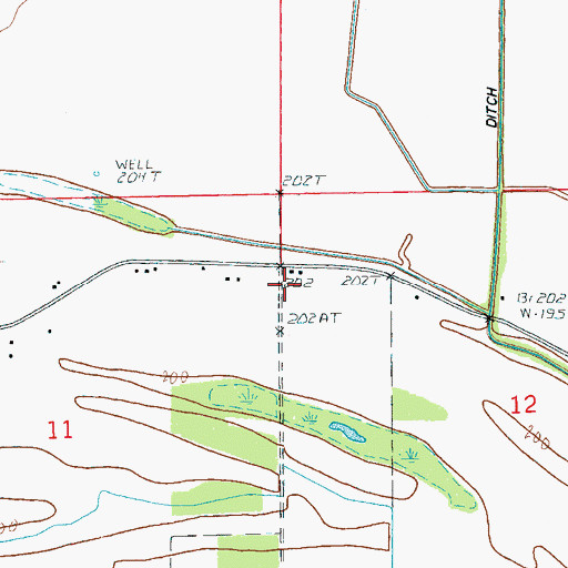 Topographic Map of New Light Church, AR