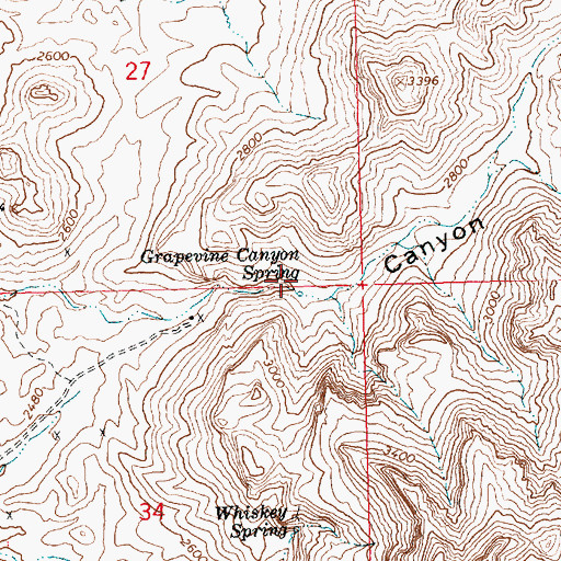 Topographic Map of Grapevine Canyon Spring, AZ